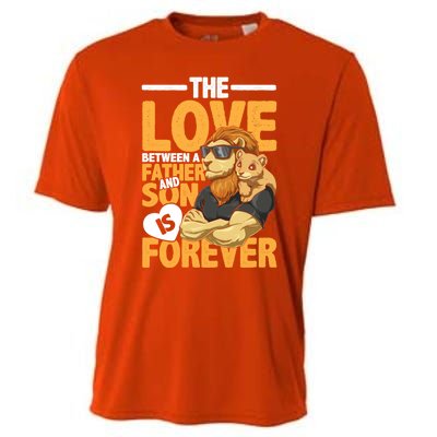 The Love Between A Father And Son Is Forever Gift Cooling Performance Crew T-Shirt