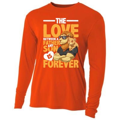 The Love Between A Father And Son Is Forever Gift Cooling Performance Long Sleeve Crew