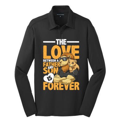 The Love Between A Father And Son Is Forever Gift Silk Touch Performance Long Sleeve Polo