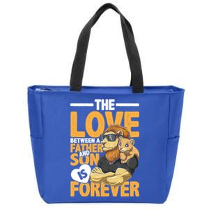 The Love Between A Father And Son Is Forever Gift Zip Tote Bag