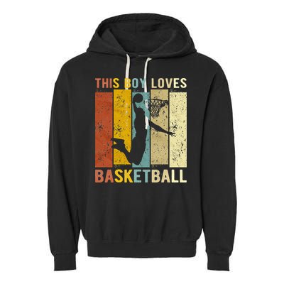 This  Loves Basketball Boys Basketball Garment-Dyed Fleece Hoodie