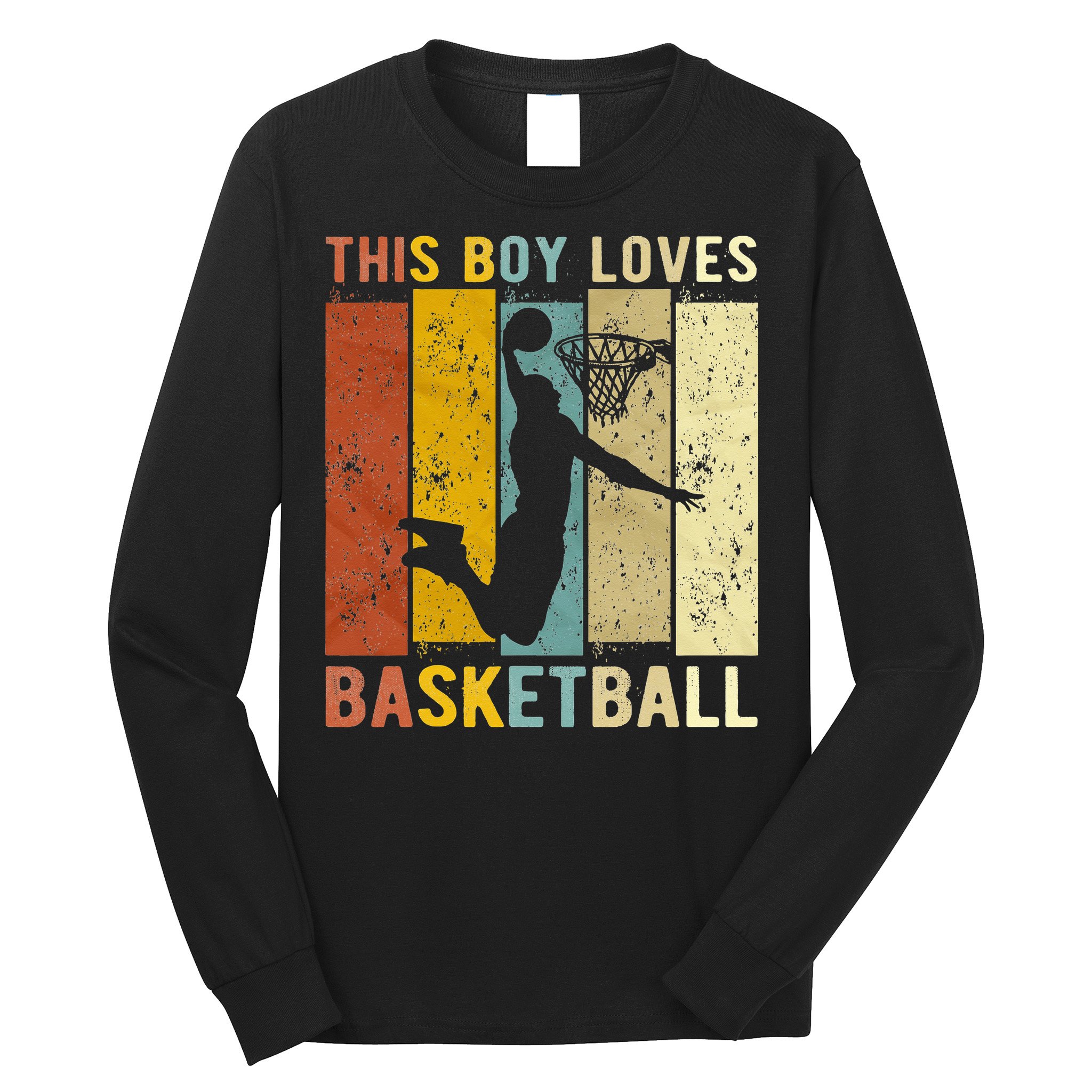 This  Loves Basketball Boys Basketball Long Sleeve Shirt