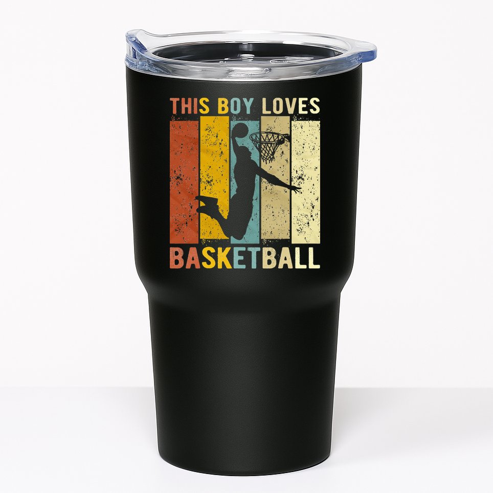 This  Loves Basketball Boys Basketball Tumbler