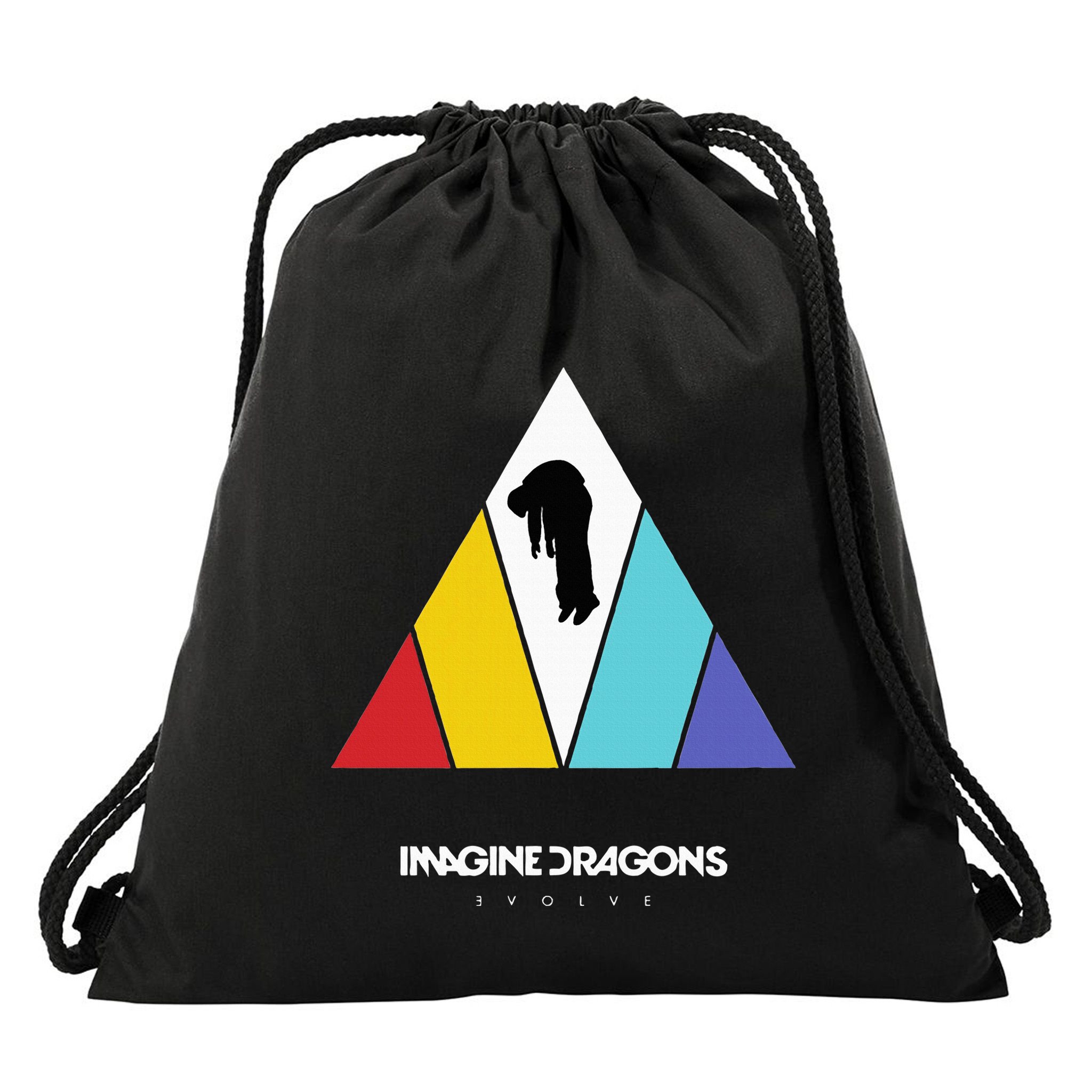 Triangle Logo Black Drawstring Bag