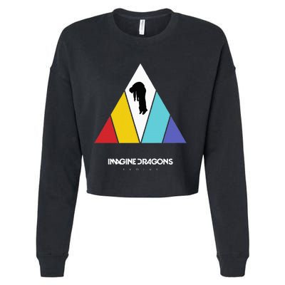 Triangle Logo Black Cropped Pullover Crew