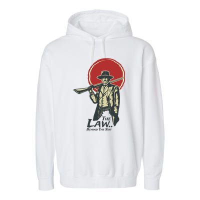 The Law Behind The Suit Retro Cowboy Garment-Dyed Fleece Hoodie