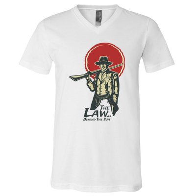 The Law Behind The Suit Retro Cowboy V-Neck T-Shirt