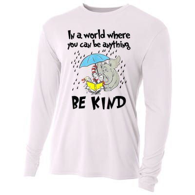 Teacher Life Be Kind For Teacher Cat In Hat Funny Elephant Cooling Performance Long Sleeve Crew