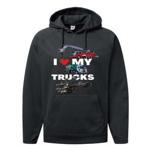 Truck Lovers Born To Truck Driving Passion Performance Fleece Hoodie