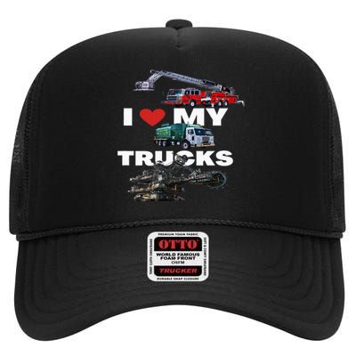 Truck Lovers Born To Truck Driving Passion High Crown Mesh Back Trucker Hat