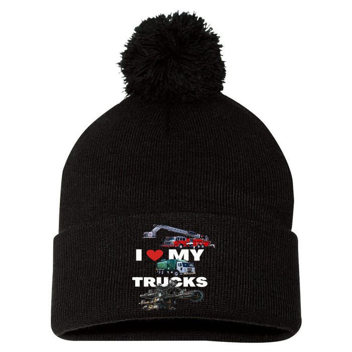 Truck Lovers Born To Truck Driving Passion Pom Pom 12in Knit Beanie