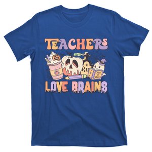 Teachers Love Brains Trick Or Teach Funny Halloween Retro Gift T-Shirt