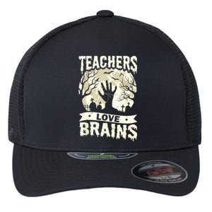 Teachers Love Brains Halloween Costume Boo Trick Teach Funny Flexfit Unipanel Trucker Cap