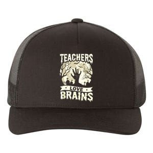 Teachers Love Brains Halloween Costume Boo Trick Teach Funny Yupoong Adult 5-Panel Trucker Hat