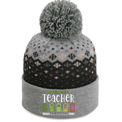 Teacher Low Battery Teacher Battery Life Of A Teacher Gift The Baniff Cuffed Pom Beanie