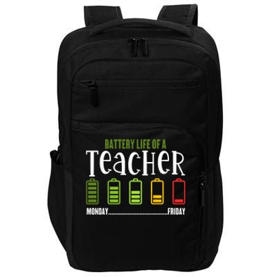 Teacher Low Battery Teacher Battery Life Of A Teacher Gift Impact Tech Backpack