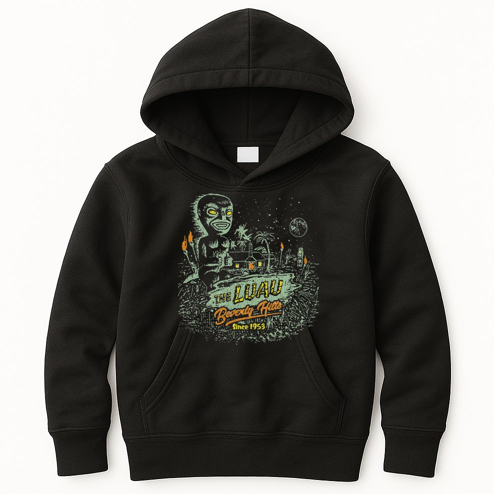 The Luau Beverly Hills California Vintage Tiki Bar Kids Hoodie