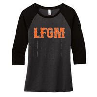 The LFGM Baseball Women's Tri-Blend 3/4-Sleeve Raglan Shirt