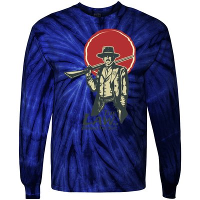 The Law Behind The Suit Retro Cowboy Funny Gift Tie-Dye Long Sleeve Shirt