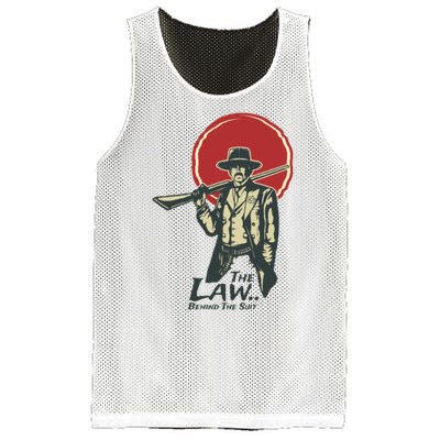 The Law Behind The Suit Retro Cowboy Funny Gift Mesh Reversible Basketball Jersey Tank