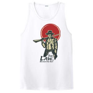 The Law Behind The Suit Retro Cowboy Funny Gift PosiCharge Competitor Tank