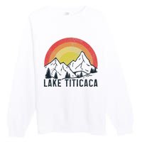 Titicaca Lake Bolivia Vintage Bolivian Souvenir Premium Crewneck Sweatshirt