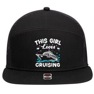 This Loves Cruising Cruise Ship Trip Funny Gift 7 Panel Mesh Trucker Snapback Hat