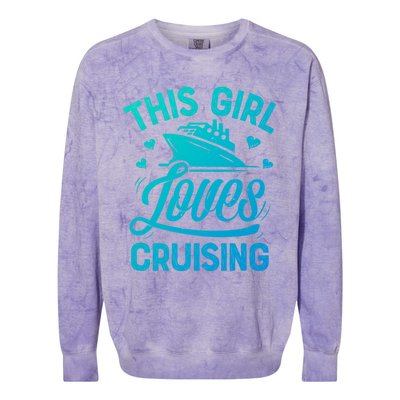 This Loves Cruising Gift Cruise Ship Lover Colorblast Crewneck Sweatshirt