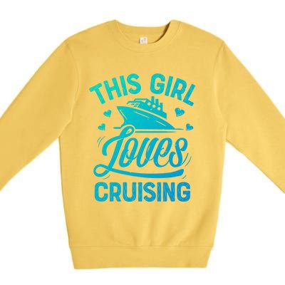 This Loves Cruising Gift Cruise Ship Lover Premium Crewneck Sweatshirt