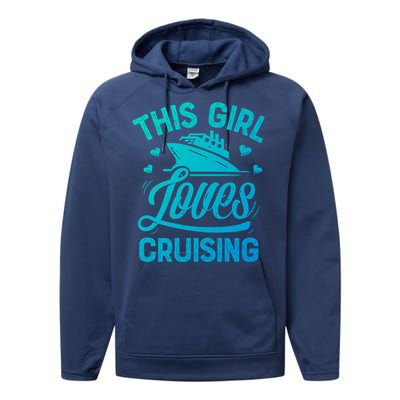 This Loves Cruising Gift Cruise Ship Lover Performance Fleece Hoodie