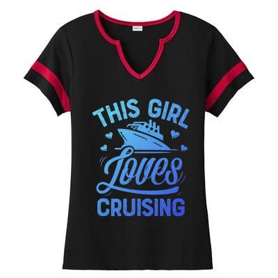 This Loves Cruising Gift Cruise Ship Lover Ladies Halftime Notch Neck Tee