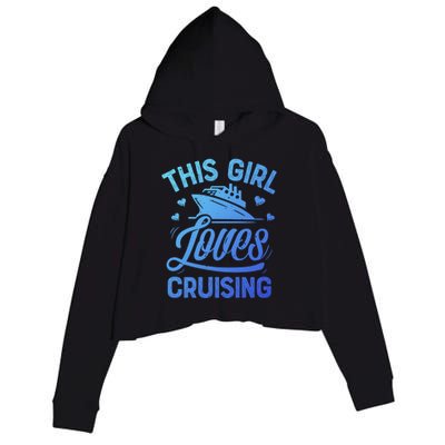 This Loves Cruising Gift Cruise Ship Lover Crop Fleece Hoodie