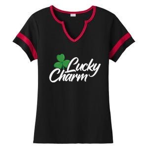 Three Leaf Clover Lucky Charm St Patrick's Day St Paddy's Ladies Halftime Notch Neck Tee