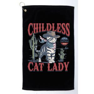 This Less Cat Lady Ladies Is Voting Kamala Election 24 Gift Platinum Collection Golf Towel