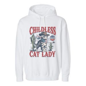 This Less Cat Lady Ladies Is Voting Kamala Election 24 Gift Garment-Dyed Fleece Hoodie