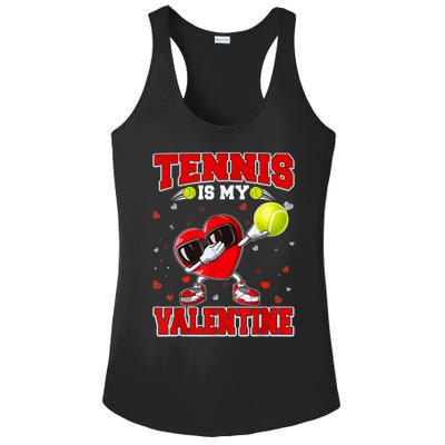 Tennis Lover Cute Heart Dabbing Valentines Day Cool Gift Ladies PosiCharge Competitor Racerback Tank