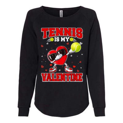 Tennis Lover Cute Heart Dabbing Valentines Day Cool Gift Womens California Wash Sweatshirt