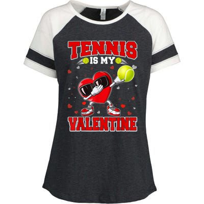 Tennis Lover Cute Heart Dabbing Valentines Day Cool Gift Enza Ladies Jersey Colorblock Tee