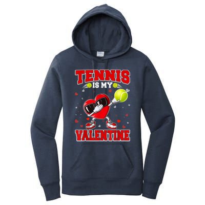 Tennis Lover Cute Heart Dabbing Valentines Day Cool Gift Women's Pullover Hoodie