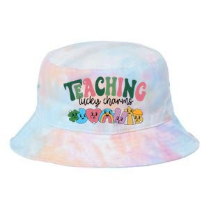 Teaching Lucky_ Charms Outfit Retro Teacher St Patricks Day Tie Dye Newport Bucket Hat