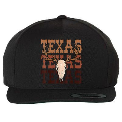 Texas Longhorn Cowboy Cowgirl Western Texas Wool Snapback Cap