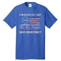 The Less Cat Lady 2024 For President Us Flag Vintage Gift Tall T-Shirt