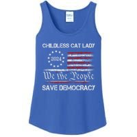 The Less Cat Lady 2024 For President Us Flag Vintage Gift Ladies Essential Tank