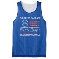 The Less Cat Lady 2024 For President Us Flag Vintage Gift Mesh Reversible Basketball Jersey Tank