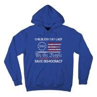 The Less Cat Lady 2024 For President Us Flag Vintage Gift Tall Hoodie