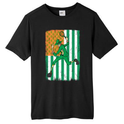 Tennis Leprechaun Cannabis Marijuana Flag St Patrick's Day Funny Gift Tall Fusion ChromaSoft Performance T-Shirt