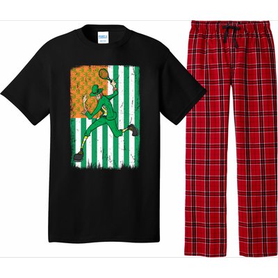 Tennis Leprechaun Cannabis Marijuana Flag St Patrick's Day Funny Gift Pajama Set