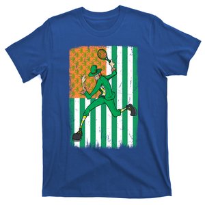 Tennis Leprechaun Cannabis Marijuana Flag St Patrick's Day Funny Gift T-Shirt