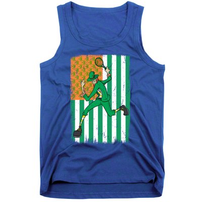 Tennis Leprechaun Cannabis Marijuana Flag St Patrick's Day Funny Gift Tank Top