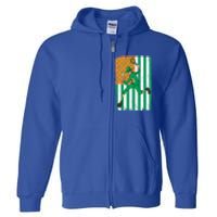 Tennis Leprechaun Cannabis Marijuana Flag St Patrick's Day Funny Gift Full Zip Hoodie